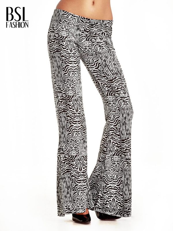 Black and White Patterned Bells Trousers