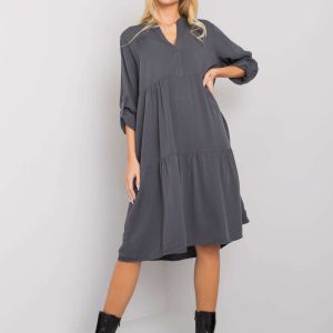 Malone OCH BELLA Graphite Oversize Viscose Dress