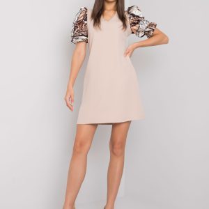 Beige dress with decorative sleeves Leesburg