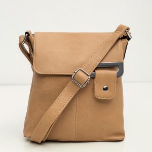 Beige Eco Leather Messenger Bag