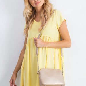 Women's gold handbag made of eco leather