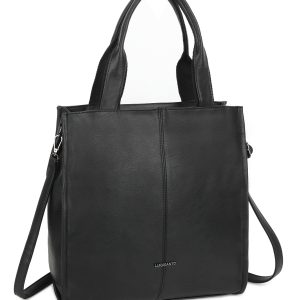 Black eco-leather city bag LUIGISANTO