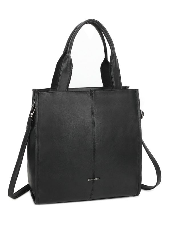 Black eco-leather city bag LUIGISANTO