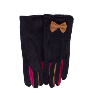 Black Women's Gloves With Brow