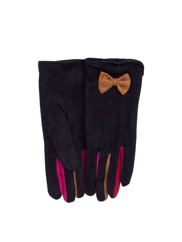 Black Women's Gloves With Brow