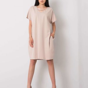 Beige casual dress Rianna RUE PARIS