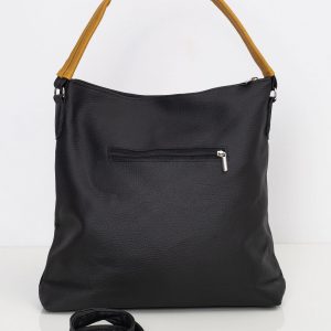 Black urban faux leather handbag