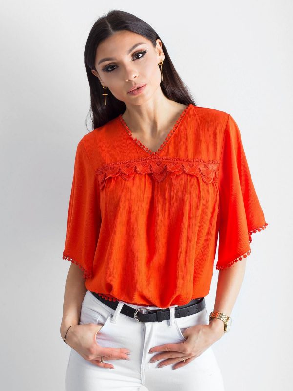 Coral airy blouse