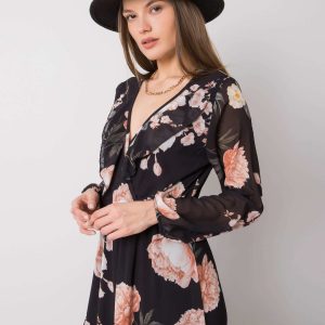 Desirae Black Floral Dress