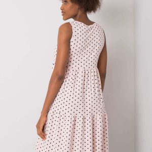 Pale pink polka dot dress Norinne RUE PARIS