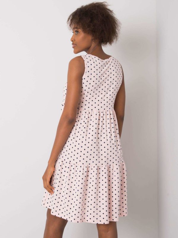 Pale pink polka dot dress Norinne RUE PARIS