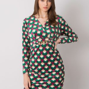 Green velour dress with Montilla patterns