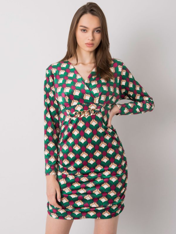 Green velour dress with Montilla patterns