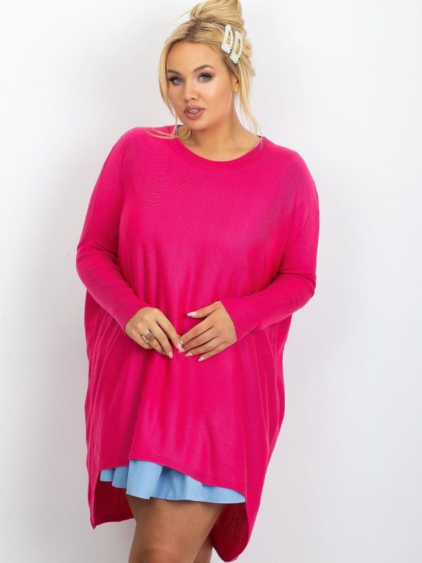 RUE PARIS Dark pink plus size sweater Ester