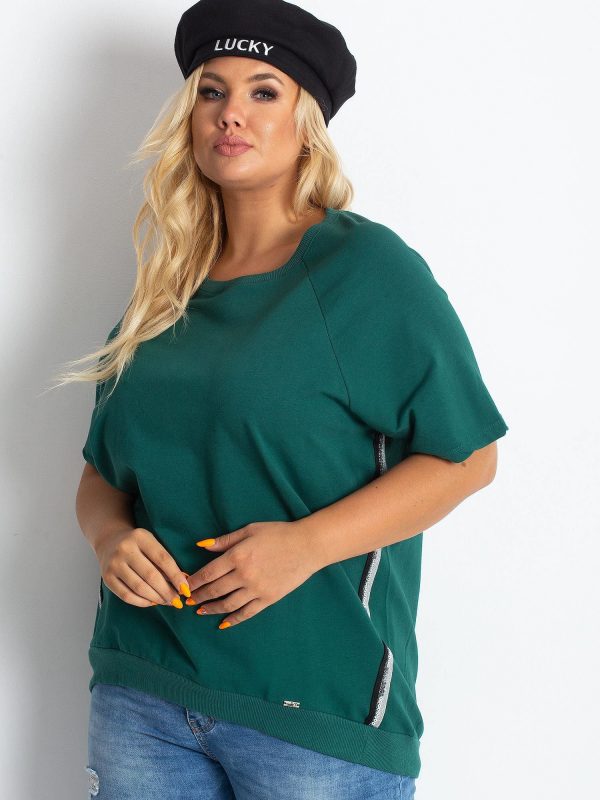 Dark Green Plus Size Holiday Blouse