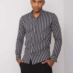 Grey and Black Matthew Striped Men's Shirt