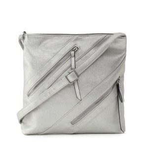 Silver eco leather handbag