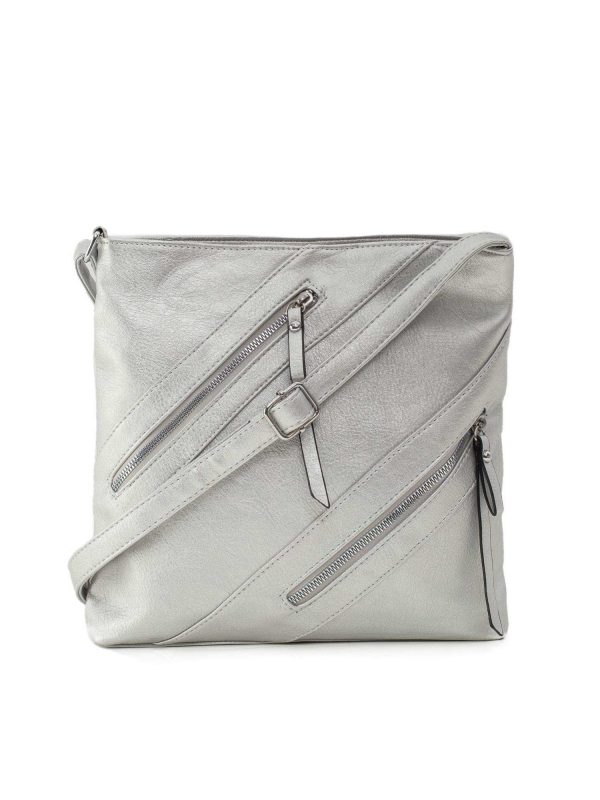 Silver eco leather handbag