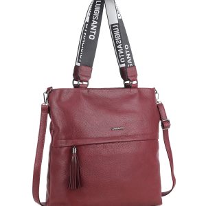 Women's burgundy bag with decorative handles LUIGISANTO