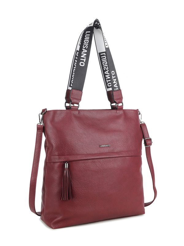 Women's burgundy bag with decorative handles LUIGISANTO