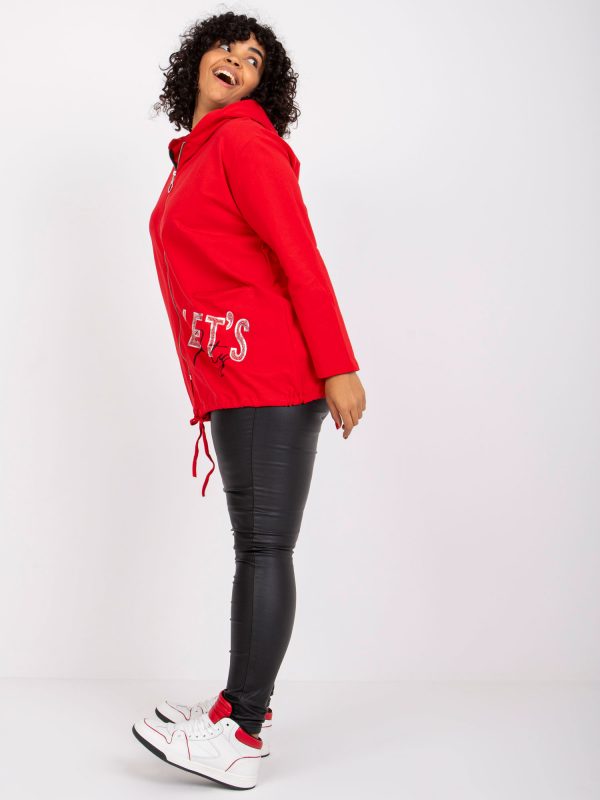 Red sweatshirt plus size with Octavia applique