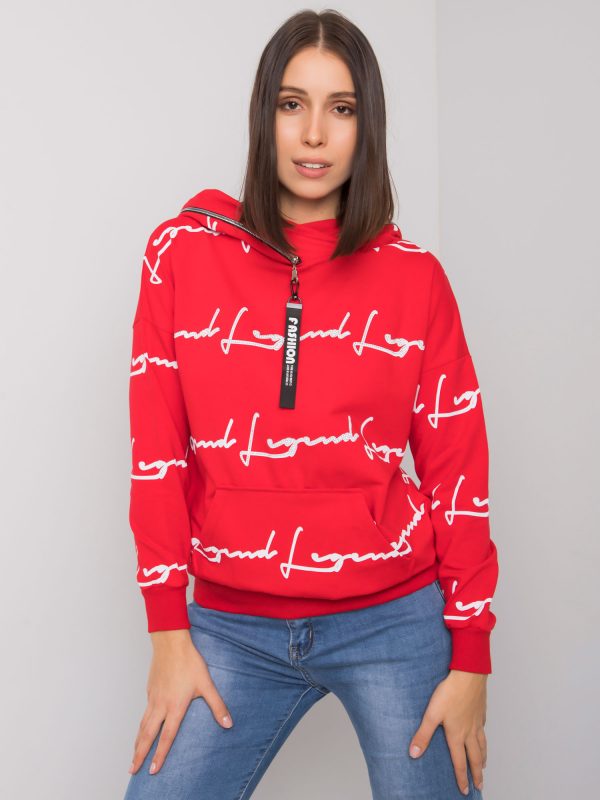 Red plus size sweatshirt with Jossa pocket