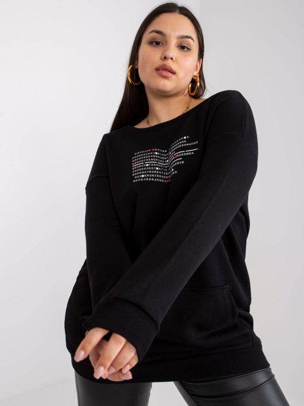 Black sweatshirt plus size with Desiree applique