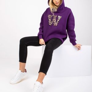 Dark Purple Bari Hooded Sweatshirt