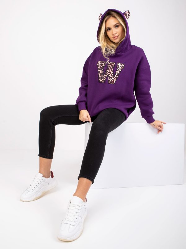 Dark Purple Bari Hooded Sweatshirt