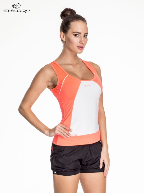 Coral sports top for fitness