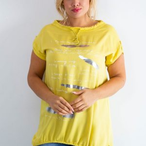 Yellow tunic Written PLUS SIZE