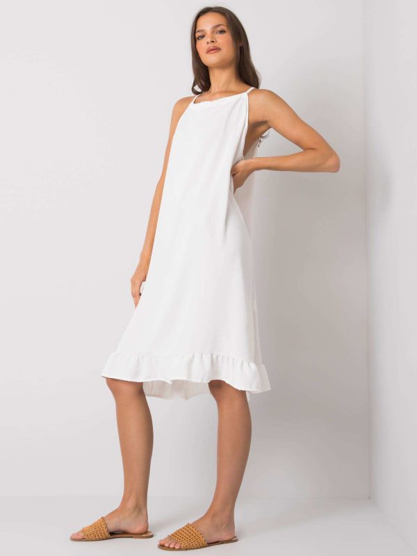 Ecru dress with straps Simone