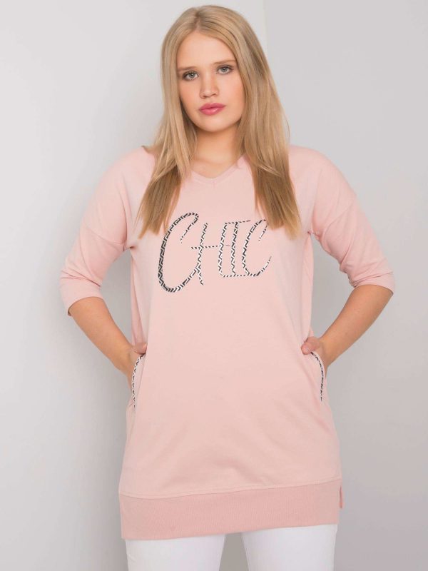 Dirty pink tunic plus size with Laurina pockets