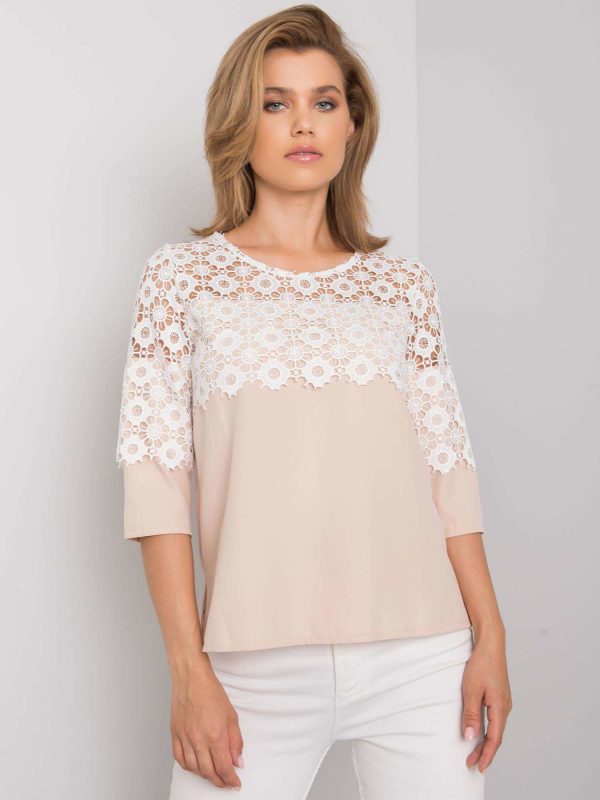 Beige Formal Blouse Nari