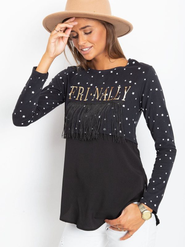 Black blouse with stars