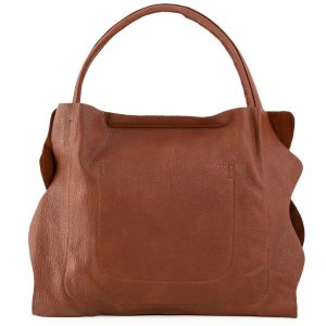 Brown soft bag made of eco leather