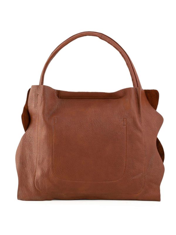 Brown soft bag made of eco leather