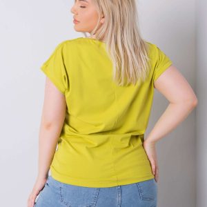 Light Green Leanne Cotton Plus Size T-Shirt