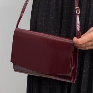 Burgundy small clutch bag