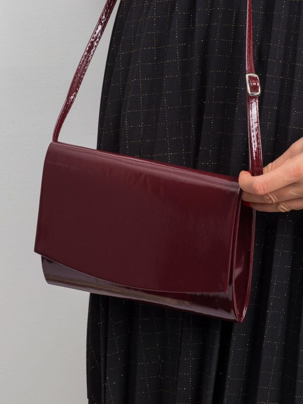 Burgundy small clutch bag