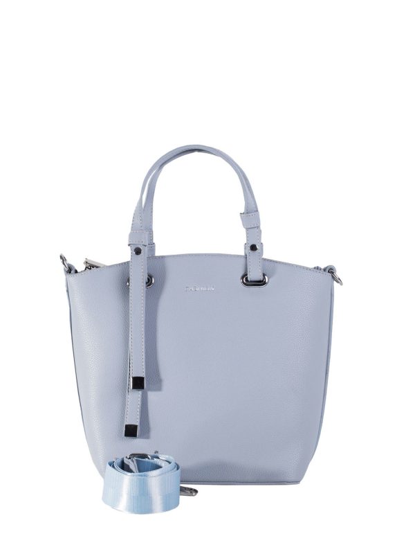 Light Blue Wide Strap Shoulder Bag