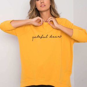 Bright orange sweatshirt for women without hood Karissa RUE PARIS