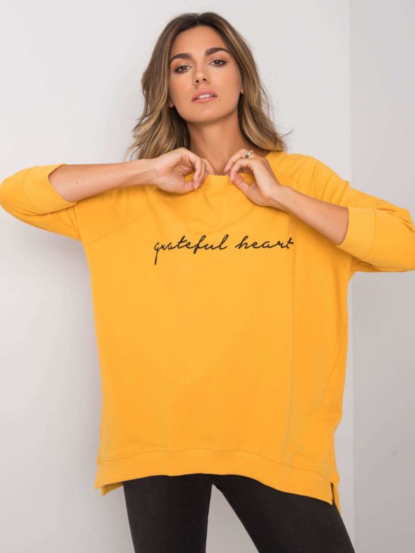 Bright orange sweatshirt for women without hood Karissa RUE PARIS