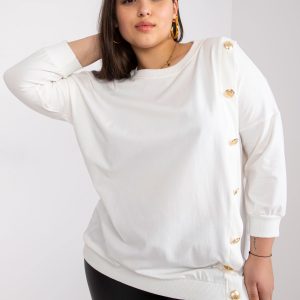 Ecru blouse plus size cotton Brigitte