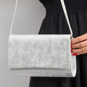 Silver clutch bag