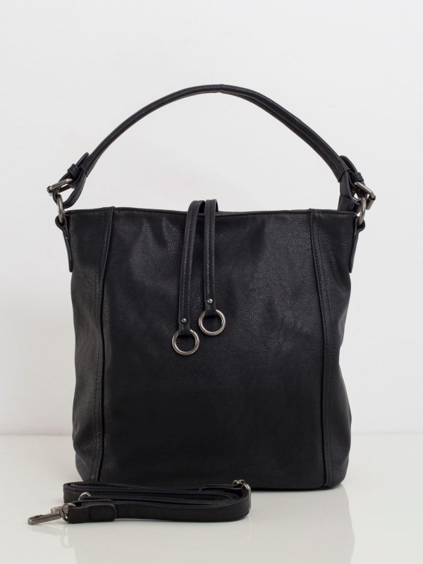 Black eco leather handbag