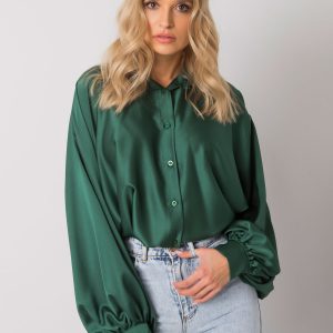 Green shirt with wide sleeves Cristina