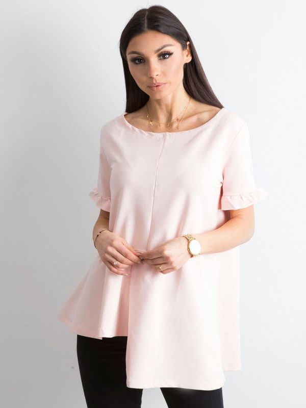 Asymmetrical blouse light pink