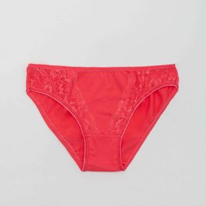 Coral panties with lace