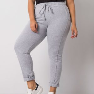 Grey melange plus size sweatpants Alva